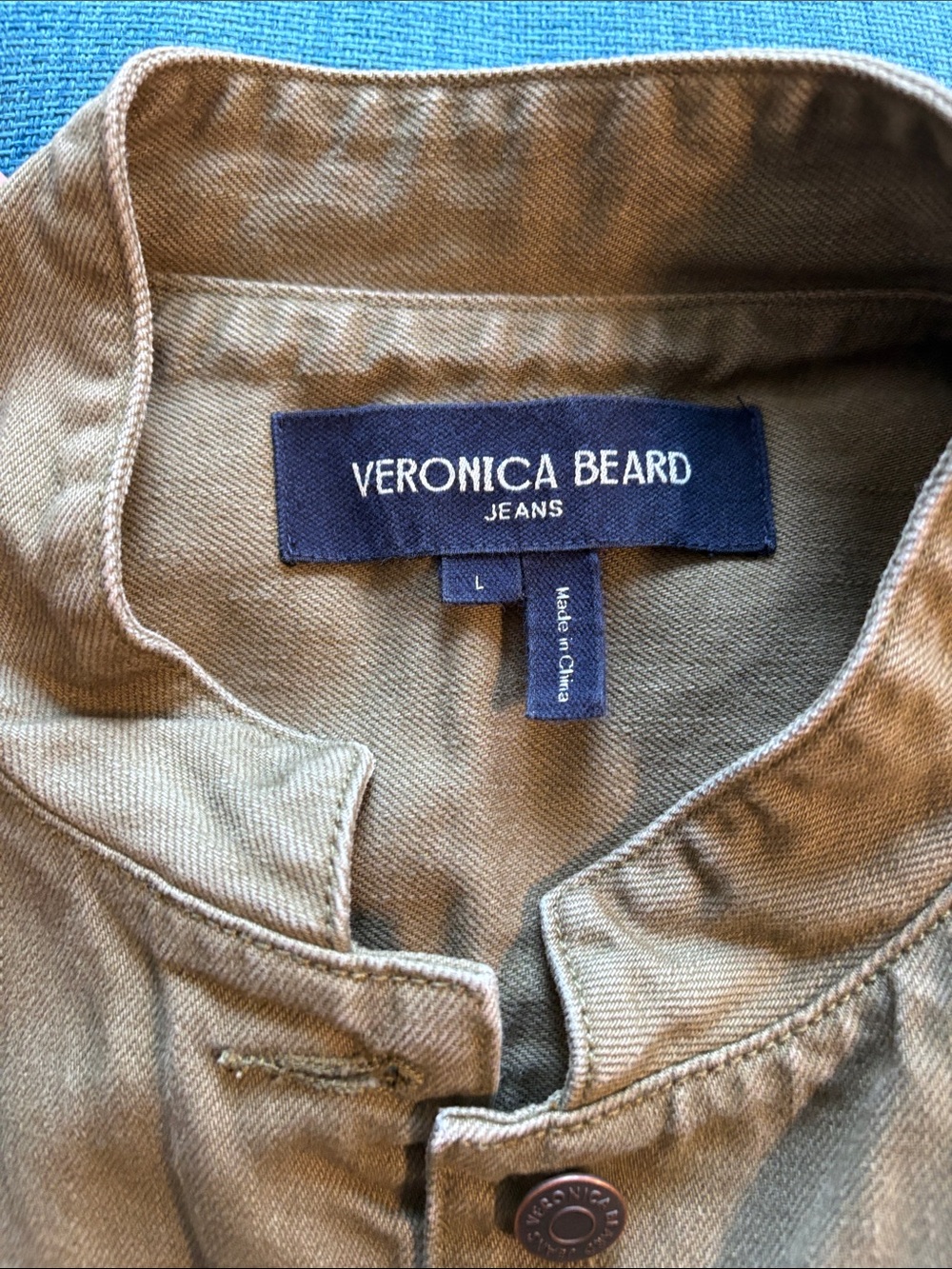 Veronica Beard Army Green Denim Jacket - Picture 4 of 8